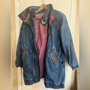 Current Seen Women’s Denim Jacket Sz M Vintage 80s Washed Lined Coat Gorpcore